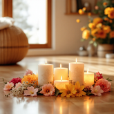 Scented Candles wt Natural Flowers (8 Aromas)